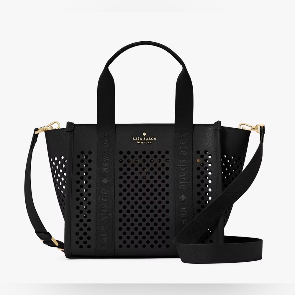 Kate Spade Kip Perforated Leather Small Tote - Black